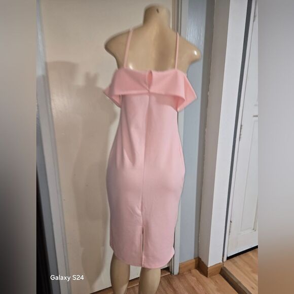 Elegant Pink Spaghetti Strap Dress Large - Picture 9 of 13